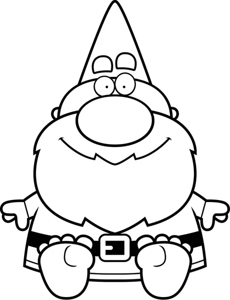 卡通 Gnome 坐 — 图库矢量图片