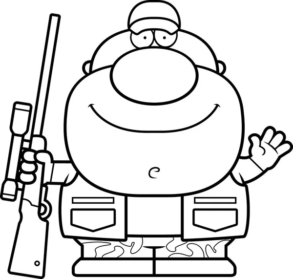 Çizgi film avcı sallayarak