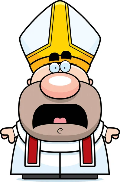 Rädd tecknad påven — Stock vektor