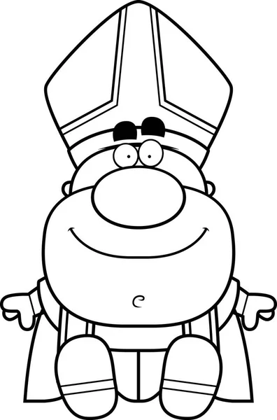 Cartoon påven sittande — Stock vektor