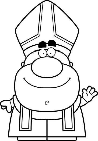 手を振っている漫画代ローマ教皇 — ストックベクタ