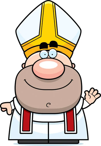 Waving Cartoon Pope — Stock Vector