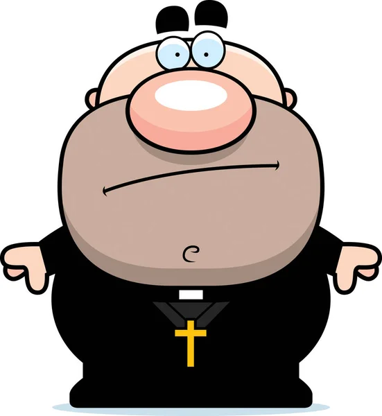 Cartoon Priest Bored — Stock Vector