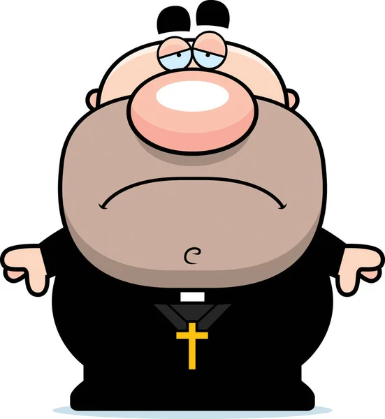 Sad Cartoon Priest — Stock Vector