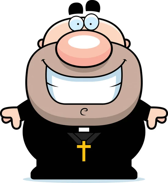 Cartoon präst leende — Stock vektor
