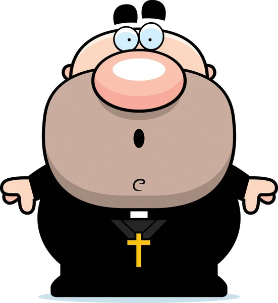 Surprised Cartoon Priest — Stock Vector