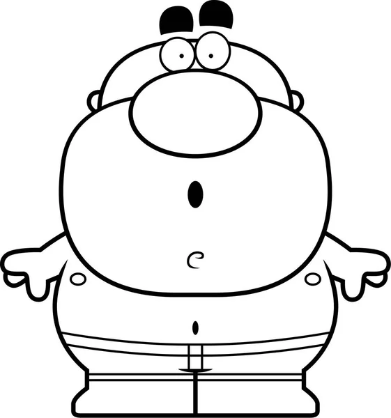 Verbaasd Cartoon Man in zwembroek — Stockvector