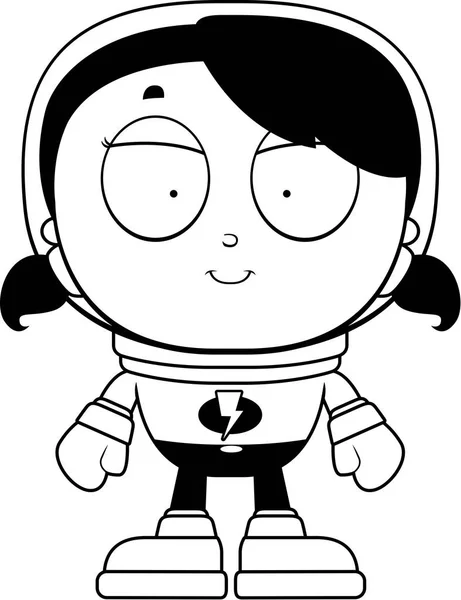 Fumetto astronauta ragazza — Vettoriale Stock