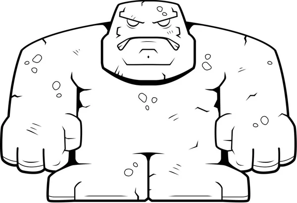 Golem de piedra de dibujos animados — Vector de stock