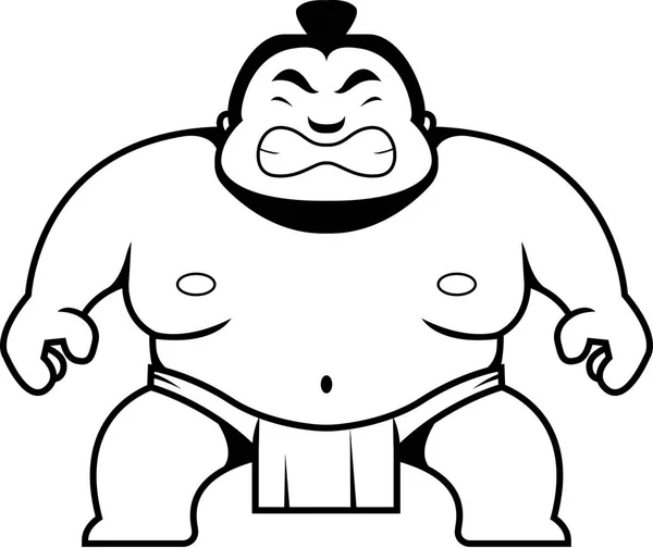 Luchador de Sumo de dibujos animados — Vector de stock