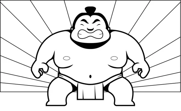 Cartoon Sumo Wrestler — Stock Vector