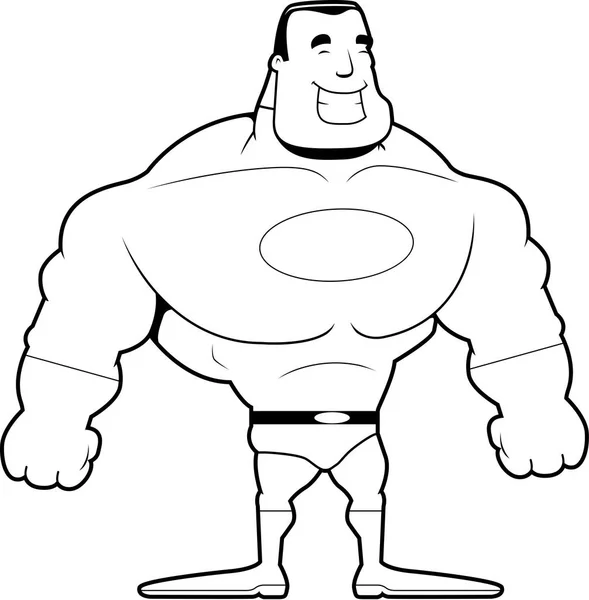 Super-herói dos desenhos animados Sorrindo —  Vetores de Stock