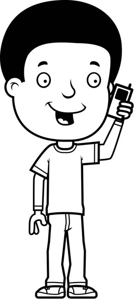 Adolescent garçon téléphone — Image vectorielle
