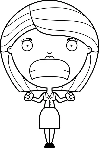 Angry Cartoon Mujer de negocios — Archivo Imágenes Vectoriales