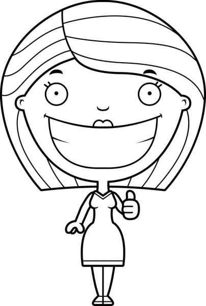 Kreslený žena palec nahoru — Stockový vektor