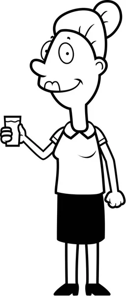 Karikatur Geschäftsfrau trinken — Stockvektor