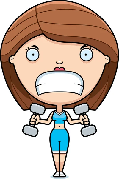 Çizgi film kadın ağırlık kaldırma