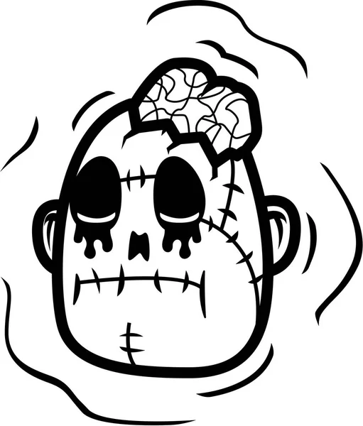 Cartoon Zombie Head — Stock Vector