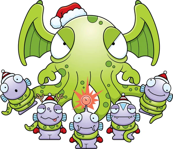 Monstros de Natal dos desenhos animados — Vetor de Stock