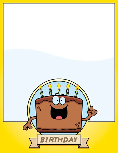 Dibujos animados pastel de cumpleaños gráfico — Vector de stock