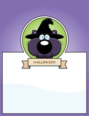 Çizgi film cadı kedi Cadılar Bayramı grafiği