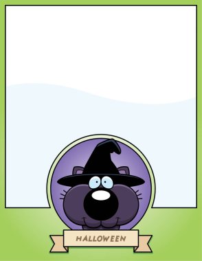 Çizgi film cadı kedi Cadılar Bayramı grafiği