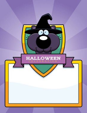 Çizgi film cadı kedi Cadılar Bayramı grafiği