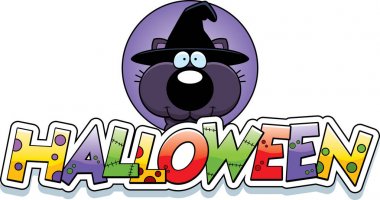 Çizgi film cadı kedi Cadılar Bayramı grafiği