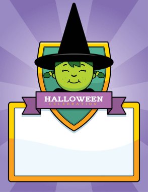 Çizgi film cadı Cadılar Bayramı grafiği