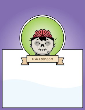 Çizgi film Zombie Halloween grafiği