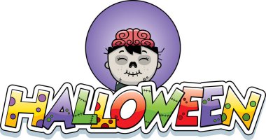 Çizgi film Zombie Halloween grafiği