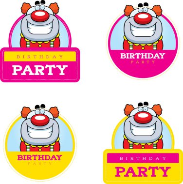 Karikatür doğum günü palyaço grafiği