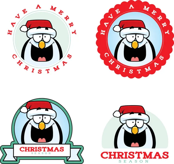 Cartoon Penguin Christmas Graphic — Stock Vector