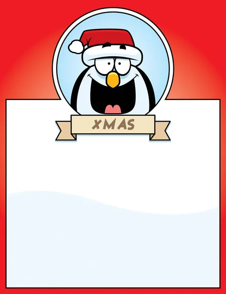 Rajzfilm pingvin karácsonyi kép — Stock Vector