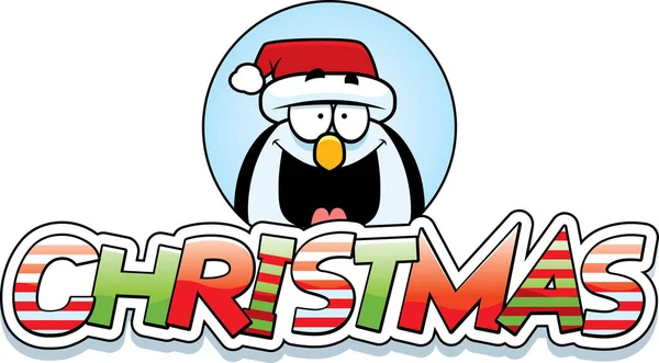 Graficzny kreskówka Pingwin Boże Narodzenie — Wektor stockowy