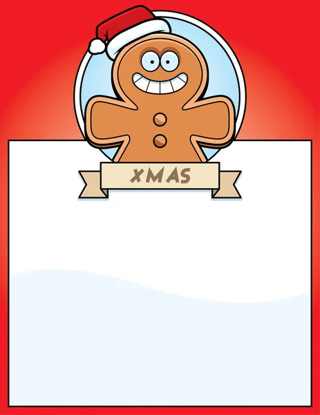 Cartoon Lebkuchen Mann Weihnachten Grafik — Stockvektor