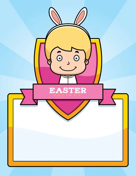Cartone animato Pasqua coniglietto ragazzo grafico — Vettoriale Stock