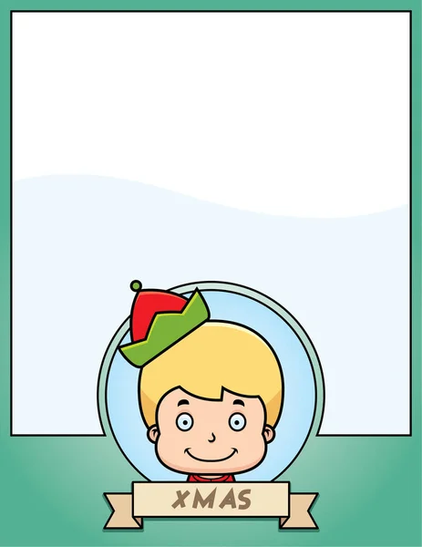 Kreslené Elf vánoční obrázek — Stockový vektor