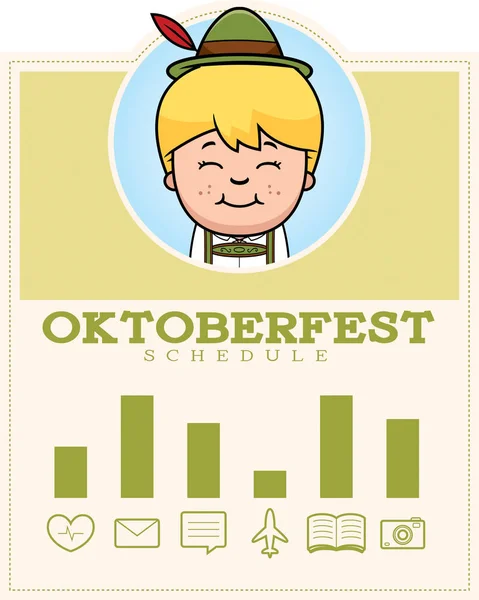 Desenhos animados Oktoberfest Boy Graphic — Vetor de Stock