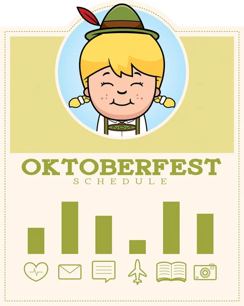Cartoon Oktoberfest Gráfico da menina — Vetor de Stock
