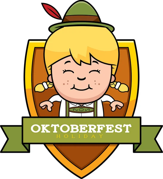 Dibujos animados Oktoberfest Chica Gráfico — Vector de stock