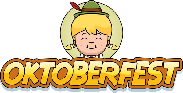 Dibujos animados Oktoberfest Chica Gráfico — Vector de stock