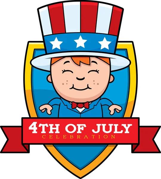 Cartoon patriotiska pojke grafik — Stock vektor