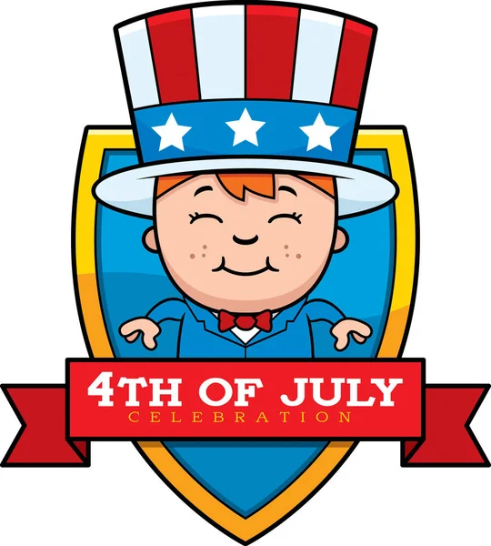 Dibujos animados Patriotic Boy Graphic — Vector de stock