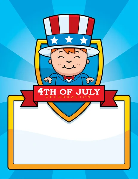 Dibujos animados Patriotic Boy Graphic — Vector de stock