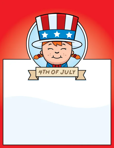 Dibujos animados Patriotic Girl Graphic — Vector de stock