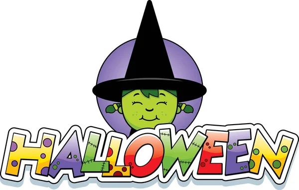 Bruja de dibujos animados Halloween Gráfico — Vector de stock
