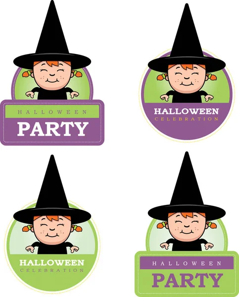 Cartoon-Hexe halloween-Grafik — Stockvektor