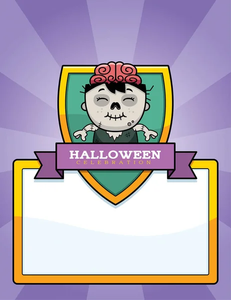 Dessin animé Zombie Halloween Graphic — Image vectorielle
