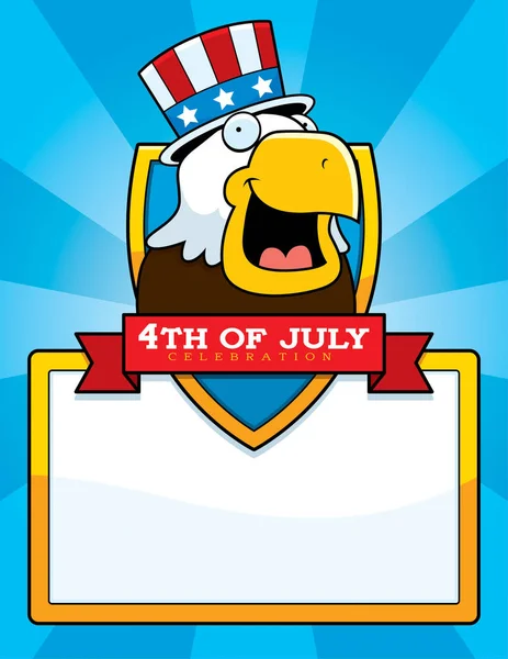 Cartoon patriotiska Bald Eagle grafik — Stock vektor